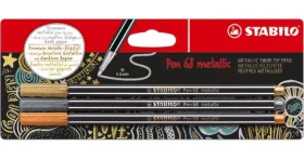 STABILO® Pen 68 metallic - 3 ks sada - zlatá, stříbrná, měděná (B-53046-10)