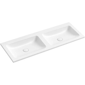 CERANO - Dvojumyvadlo z litého mramoru Amati - bez přepadu - bílá matná - 161x46,7 CER-813422