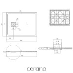 CERANO - Sprchová vanička obdélníková Pablo - SMC/minerální kompozit - strukturovaná černá matná - 90x70x3 CER-481099