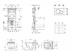 GEBERIT - Duofix Set předstěnové instalace, klozetu a sedátka Tece One, tlačítka Sigma01, Rimless, SoftClose, lesklý chrom SANI11CT1100