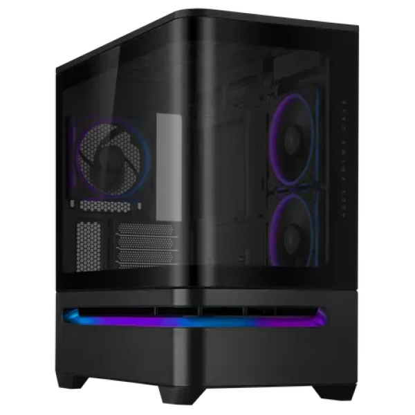 ASUS PRIME AP202 TG ARGB černá / M-ATX / 2xUSB-A + 1xUSB-C / 3x 120 mm / bez zdroje (90DC00P0-B19000)