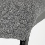 Židle jídelní, stříbrná látka, černé kovové nohy