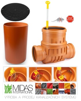 MIDAS SET revizní šachta DN 400/160 se zpět.klapkou + prodloužení 400/1m + poklop plast 400