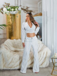 Sexy halenka Musthave Crop s výstřihem do V a límcem white Einheitsgroesse