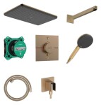 HANSGROHE - Raindance Alive Q Sprchový set s termostatem pod omítku, s tělesem, 21x34 cm, 3 proudy, kartáčovaný bronz 24620140