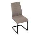 Židle jídelní, béžová látka, černé kovové nohy