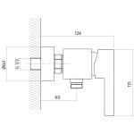 CERSANIT - Sprchová baterie LUVIO jednopáková, nástěnná, bez přepínače, CHROM S951-037