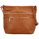 Stylová dámská koženková crossbody kabelka Olbba, hnědá