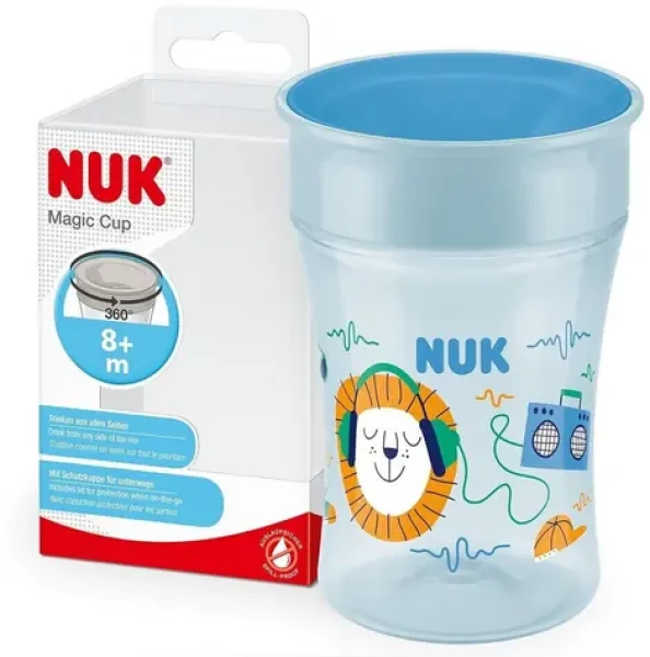 NUK hrnek Magic Cup s víčkem 230ml / modrá (10255030)