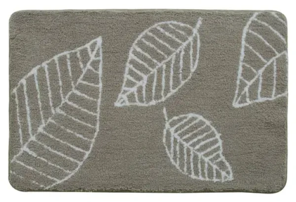 Spirella LEAF béžová / Koupelnová předložka / mikrovlákno / 60 x 90 cm / protiskluzová