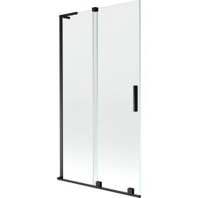 MEXEN/S - Velar L dvoukřídlá posuvná vanová zástěna 100 x 150, transparent, černá 896-100-003-01-70