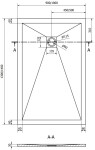 MEXEN/S - Stone+ obdélníková sprchová vanička 140 x 90, černá, mřížka černá 44709014-B