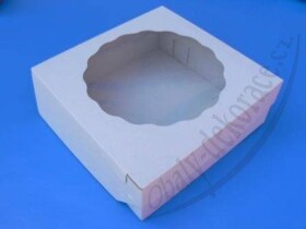 Dortisimo Dortová krabice pevná bílá s okénkem (28 x 28 x 10 cm)