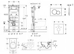GEBERIT - Duofix Set předstěnové instalace, klozetu Subway 2.0 a sedátka softclose, tlačítko Sigma01, alpská bílá SANI11CK3108