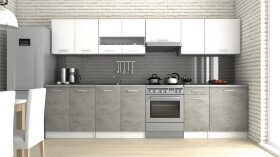 FRONTI Kuchyňská linka LUIZA III 320x260 - Bílá + beton