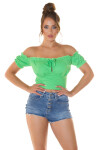 Sexy top Koucla Off-Shoulder crop top green Einheitsgroesse