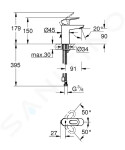 GROHE - BauFlow Umyvadlová baterie s výpustí, chrom 23753000