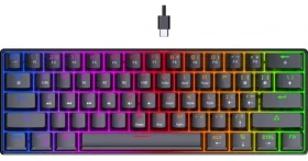 PREYON Brown All Claw Gateron Brown černá / Bezdrátová herní klávesnice / mechanická / RGB / USB-C / BT / RF (PBAC61B)