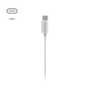 Hama Curly bílá / Sluchátka do uší s mikrofonem / USB-C / 1,2 m (221795)
