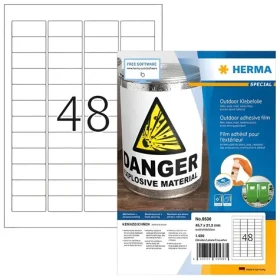 Herma etikety A4 Outdoor 45,7x21,2mm bílé / Etikety / Polyetylen / voděodolné / 1920 ks (9536)