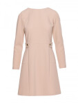 S419 Šaty s ozdobnými knoflíky v pase - béžové EU M