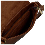 Trendy dámská koženková crossbody kabelka Ada, tmavě hnědá