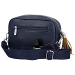 Stylová dámská koženková crossbody kabelka Erina, tmavě modrá