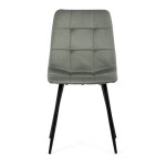 Židle jídelní, zelená látka, čtyřnohá kovová podnož, černý mat