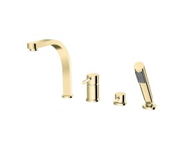 BESCO - 4 - otvorová vanová baterie DECCO zlatá lesklá s příslušenstvím BABWD4JZ