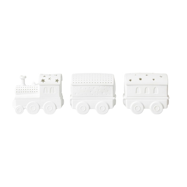 Räder Svítící LED dekorace Light Train, bílá barva, porcelán