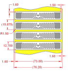 UHF RFID tag, ALN-9830-WRW Squiglette Higgs-EC, 13mm x 73mm, nalepovací