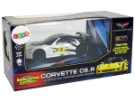 Mamido Sportovní auto na dálkové ovládání RC Corvette C6R 1:24 bílé