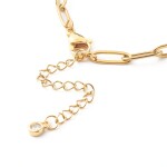 Náramek z nerezové oceli - paperclip chain - zlatý - 19 cm - 1 ks