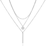 Trojitý ocelový náhrdelník Francisco - chirurgická ocel, Stříbrná