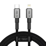 Tech-Protect Ultraboost DNA šedá / Nabíjecí kabel / USB-C - Lightning / PD 27W / 3A / 200 cm
