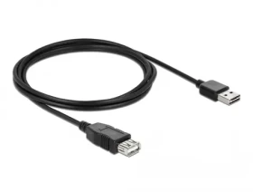 Delock Prodlužovací kabel EASY USB 2.0 A (M) - USB 2.0 A (F) 2m černá (83371)