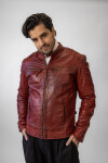 Pánská Kožená Bunda Nico Allesio Red Brixton Červená Velikost: XS