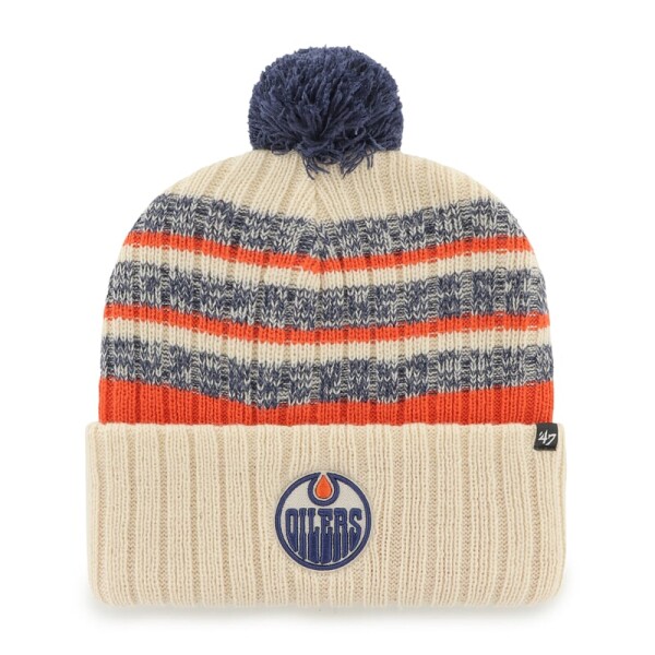 47 Brand Pánská Zimní Čepice Edmonton Oilers Tavern 47 CUFF KNIT Natural