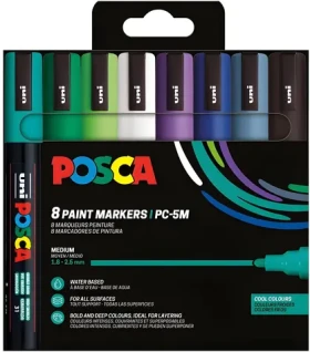 POSCA PC-5M / Popisovač / sada 8 ks / studené barvy (401667)
