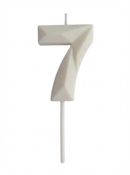 Dortisimo Svíčka s elegantním motivem číslo 7 bílá