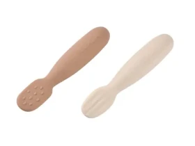 Beaba První trénovací lžičky silikonové 2 ks Praline/Clay (913593BB)