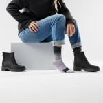 Unisex merino městské ponožky SMARTWOOL Everyday Stitch Stripe Crew Socks, Purple/Black velikost: 42-45 (L)