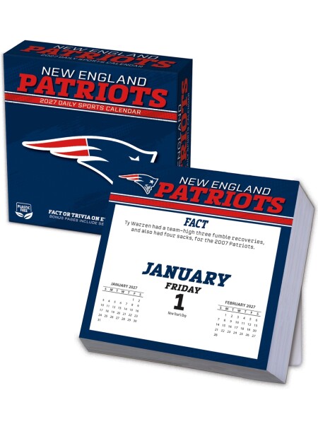 Kalendář New England Patriots NFL 2027 Tischkalender