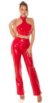 Sexy top Koucla Latexlook Neck Crop Top red S