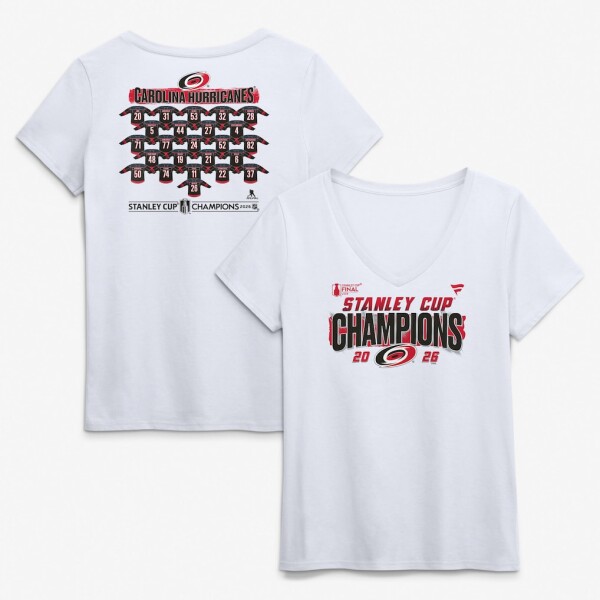 Fanatics Dámské tričko Carolina Hurricanes NHL 2026 Stanley Cup Champions Roster V-Neck Velikost: 2XL