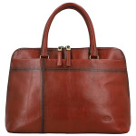 Luxusní dámská kožená kabelka do ruky Katana Gisela, hnědá