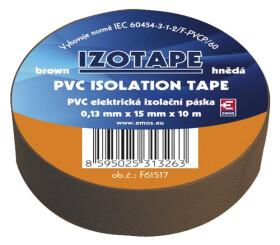 EMOS Izolační páska PVC 15mm / 10m hnědá F61517