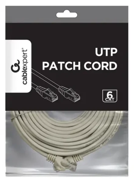 UTP patch kabel Cat 6 měď 10 m šedý / Patch kabel / UTP / 10 m (PP6U-CU-10M)