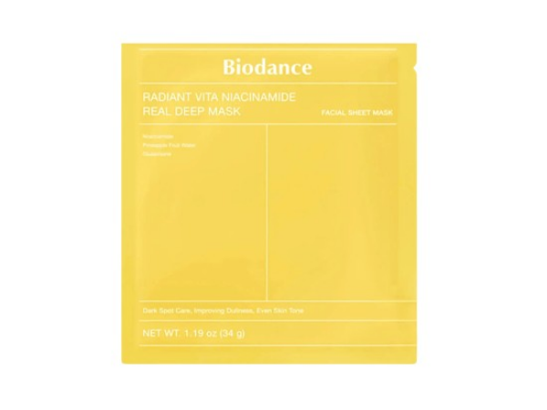Biodance Radiant Vita Niacinamide Real Deep Mask Plátýnková maska 34 g
