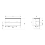 SAPHO - EZARA dvojumyvadlová skříňka 120x55x46cm, bílá lesk EZ121-3030